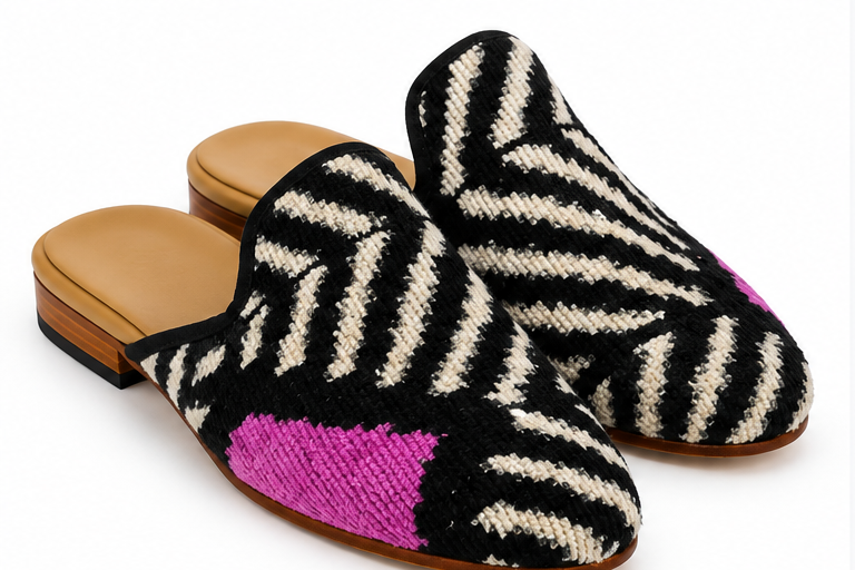 Eternal Leaf Handcrafted Velvet Mule