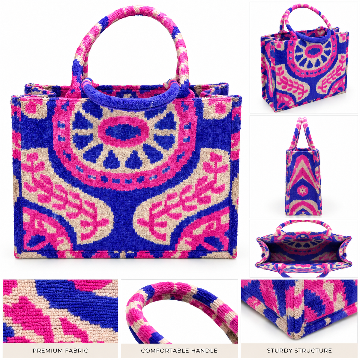 Eternal Leaf Luxe Tote Bag – Brushstroke Brick Ikat