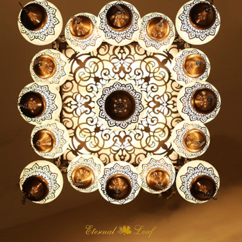 Turkish The Ottoman | Handmade Glass Rectangle Chandelier (LP-N3-AU)