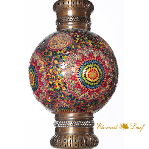 Turkish Stained | Mosaic Glass Round Style Ceiling Lamp (M-50T-T)