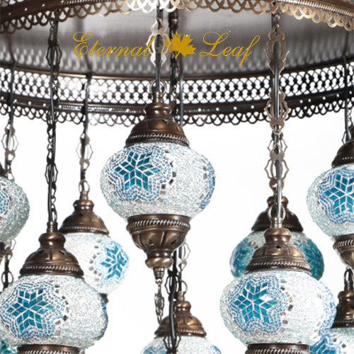 Turkish Stained | Mosaic Glass No:2 Grape Shape Chandelier (M-N2-A)