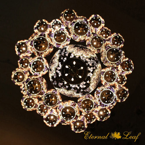 Turkish Stained | Mosaic Glass No:2 Grape Shape Chandelier (M-N2-A)