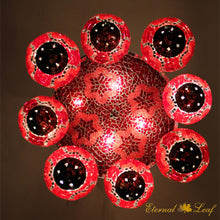 Load image into Gallery viewer, Turkish Stained | Mosaic Glass No:2 Grape Shape Chandelier w/lighted top (M-N2-PA)