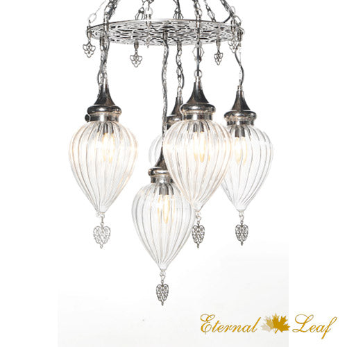 Turkish Stained | Stony Style Pyrex Glass Chandelier (P-ST-L)