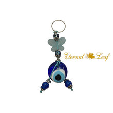 Load image into Gallery viewer, Powerful Protective Evil Eye Key Chain w/ Butterfly