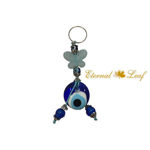 Powerful Protective Evil Eye Key Chain w/ Butterfly