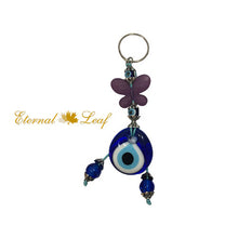 Load image into Gallery viewer, Powerful Protective Evil Eye Key Chain w/ Butterfly