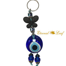 Load image into Gallery viewer, Powerful Protective Evil Eye Key Chain w/ Butterfly
