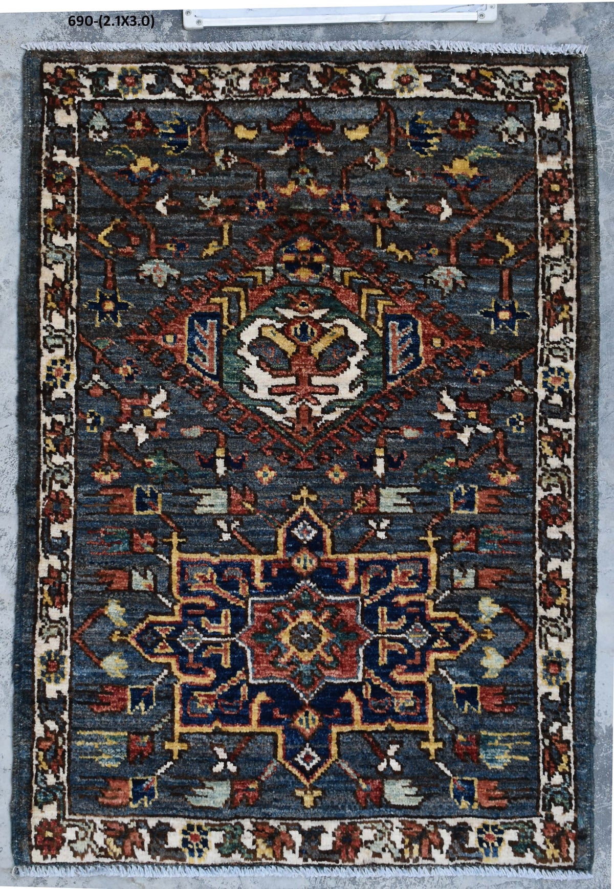 Aryan Handmade Turkish Wool Rug 2' × 3' – Style 690