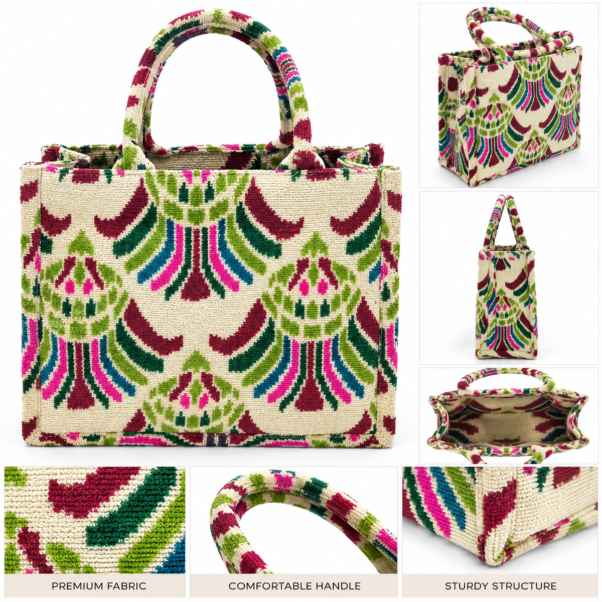 Eternal Leaf Luxe Tote Bag – Indigo Paisley Ikat