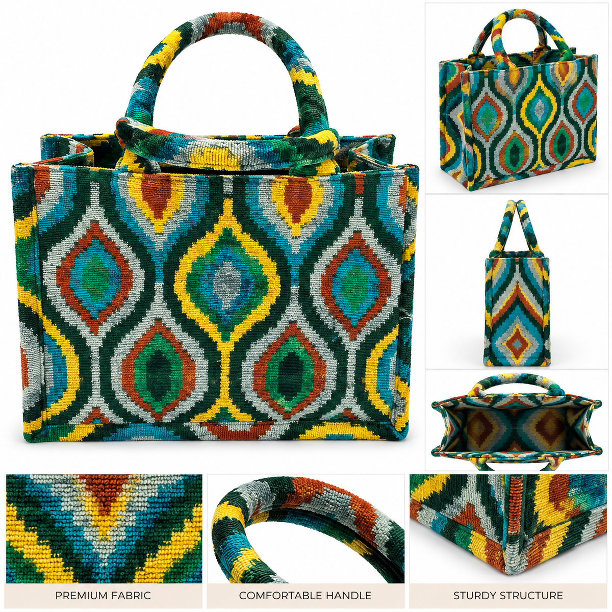 Eternal Leaf Luxe Tote Bag – Evil Eye Ikat