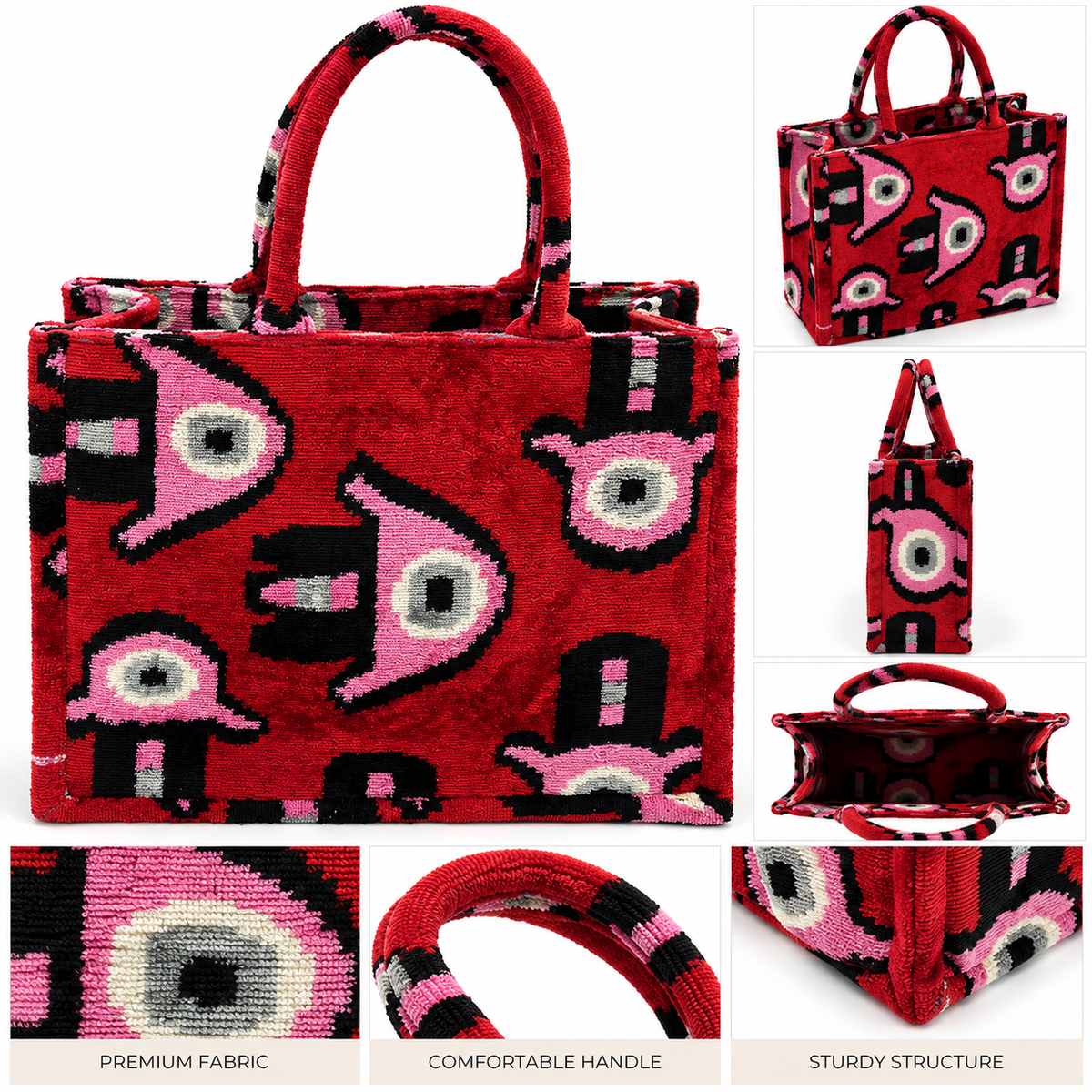 Eternal Leaf Luxe Tote Bag – Teardrop Ogee Ikat