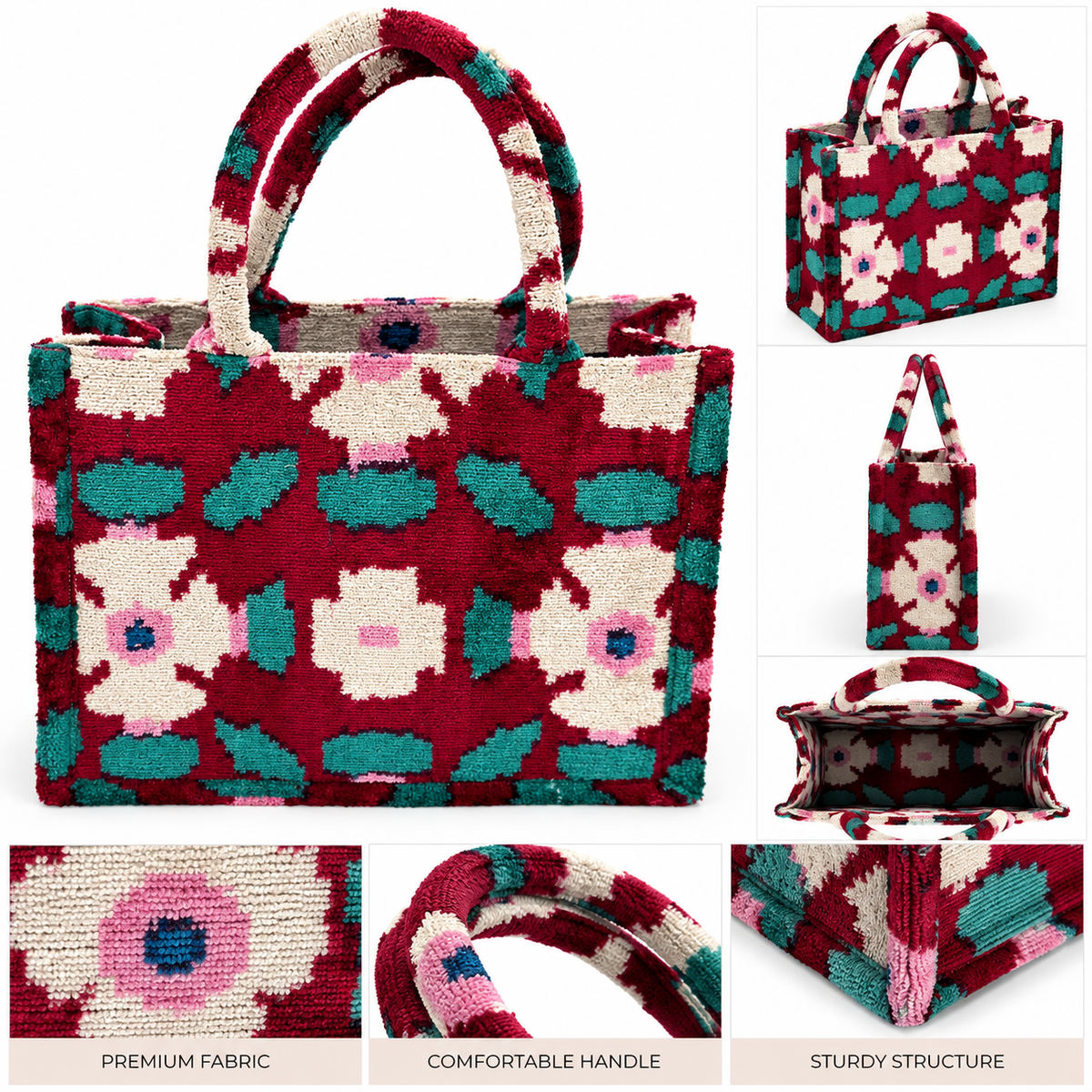 Eternal Leaf Luxe Tote Bag – Geometric Ogee Tile