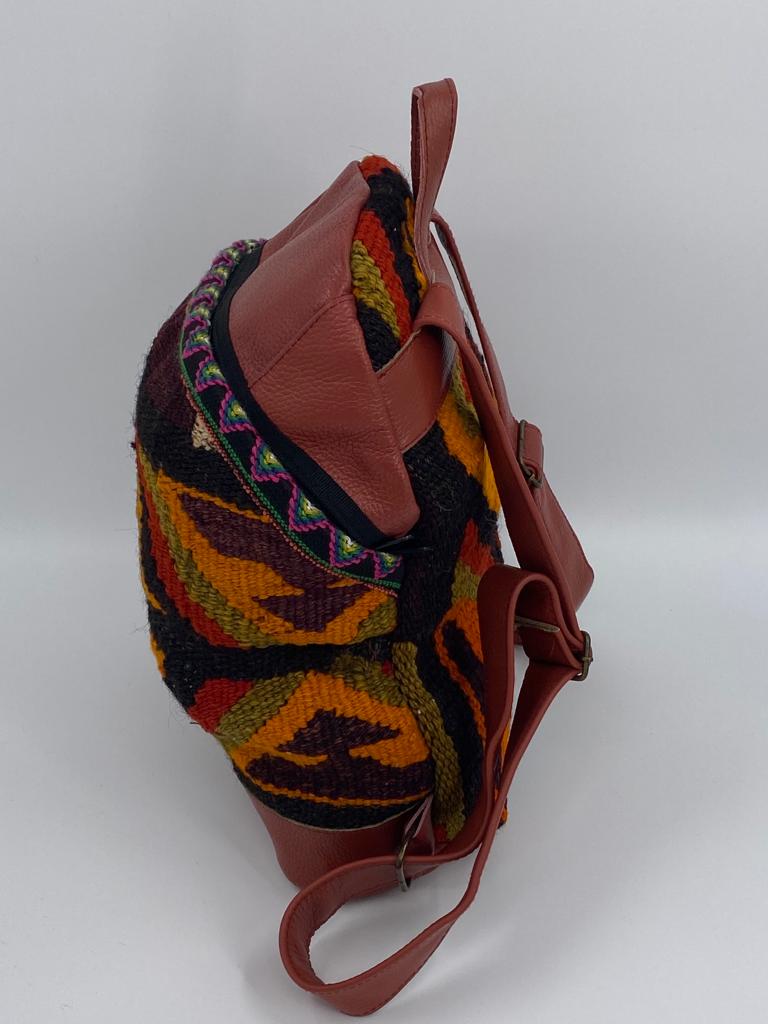 100% Antique Wool, Handmade and Vegetable Dye Backpacks