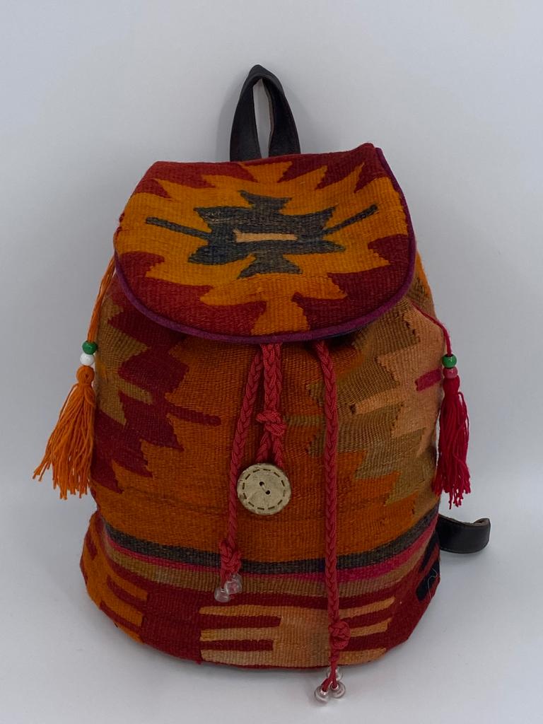 100% Antique Wool, Handmade and Vegetable Dye Backpacks