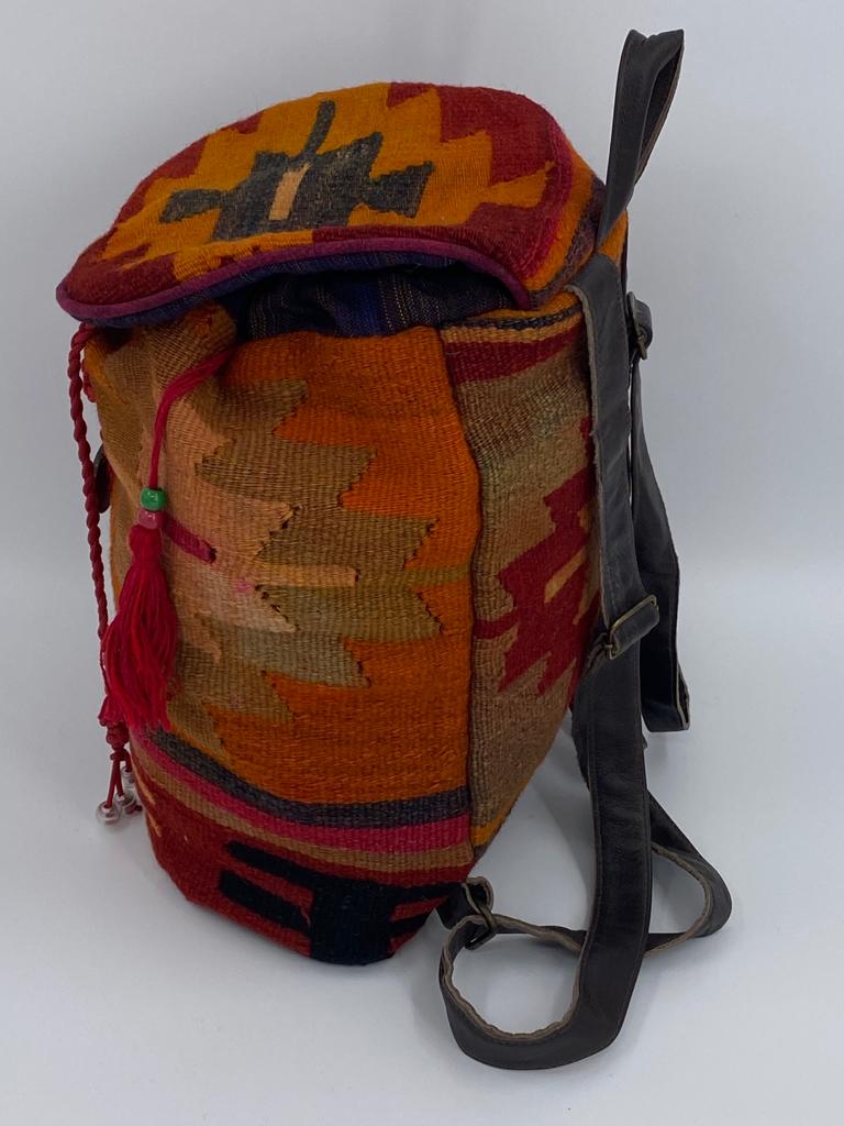 100% Antique Wool, Handmade and Vegetable Dye Backpacks