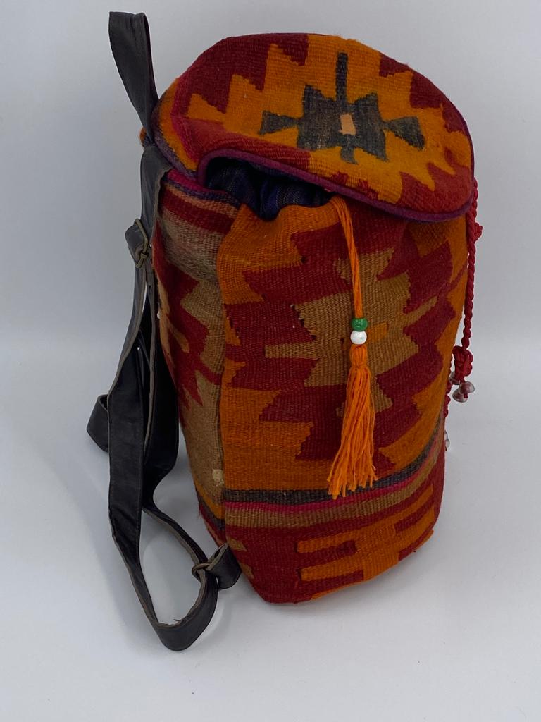 100% Antique Wool, Handmade and Vegetable Dye Backpacks