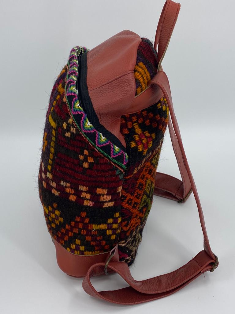 100% Antique Wool, Handmade and Vegetable Dye Backpacks