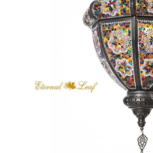 Turkish Stained | Mosaic Glass Victorian Style Ceiling Lamp (FM-BT-T)