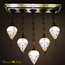 Load image into Gallery viewer, Turkish The Ottoman |  Handmade Glass Rectangle Chandelier (L-M-KA)