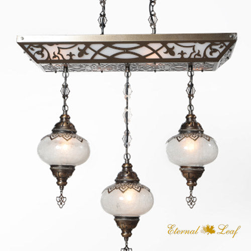 Turkish The Ottoman | Handmade Glass Rectangle Chandelier (LP-N3-AU)