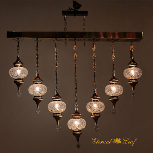 Turkish The Ottoman | Handmade Glass Rectangle Chandelier (LP-N3-AU)