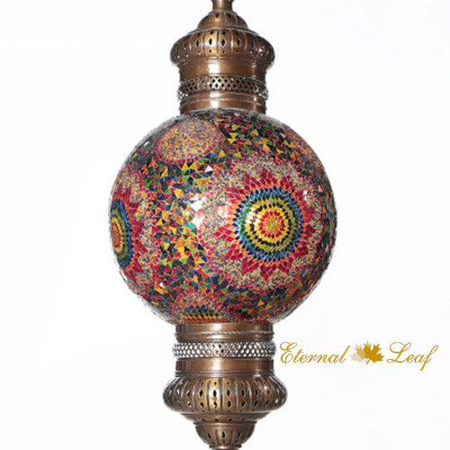 Turkish Stained | Mosaic Glass Round Style Ceiling Lamp (M-50T-T)