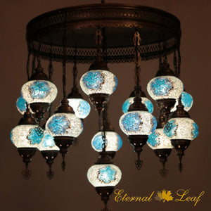 Turkish Stained | Mosaic Glass No:2 Grape Shape Chandelier (M-N2-A)