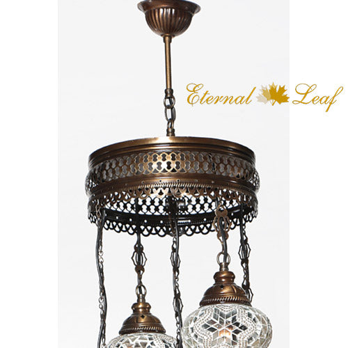 Turkish Stained | Mosaic Glass No:2 Grape Shape Chandelier (M-N2-A)
