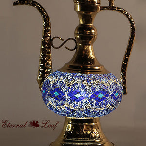 Turkish Stained | ibrik Shape Mosaic Glass Table Lamp