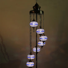 Load image into Gallery viewer, Turkish Stained | Mosaic Glass No:3 Globe Size Floor Lamp