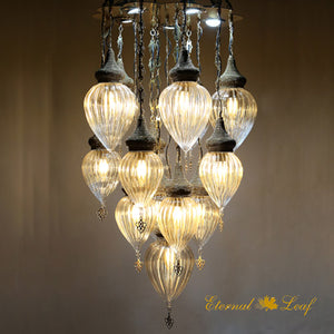 Turkish Stained | Stony Style Pyrex Glass Chandelier (P-ST-L)