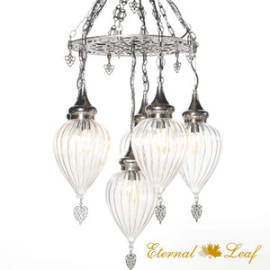 Turkish Stained | Stony Style Pyrex Glass Chandelier (P-ST-L)