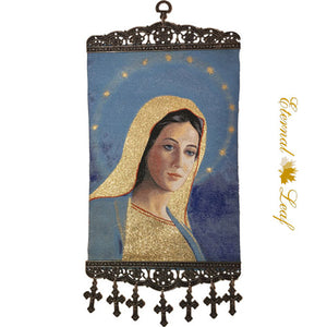 Woven Religious Wall Hanging Icon 7.5"x 16" (RLG-TR-S3)