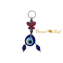 Load image into Gallery viewer, Powerful Protective Evil Eye Key Chain w/ Butterfly