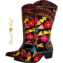 Load image into Gallery viewer, Genuine Leather Embroidered Custom Made Country Style Suzani Boots